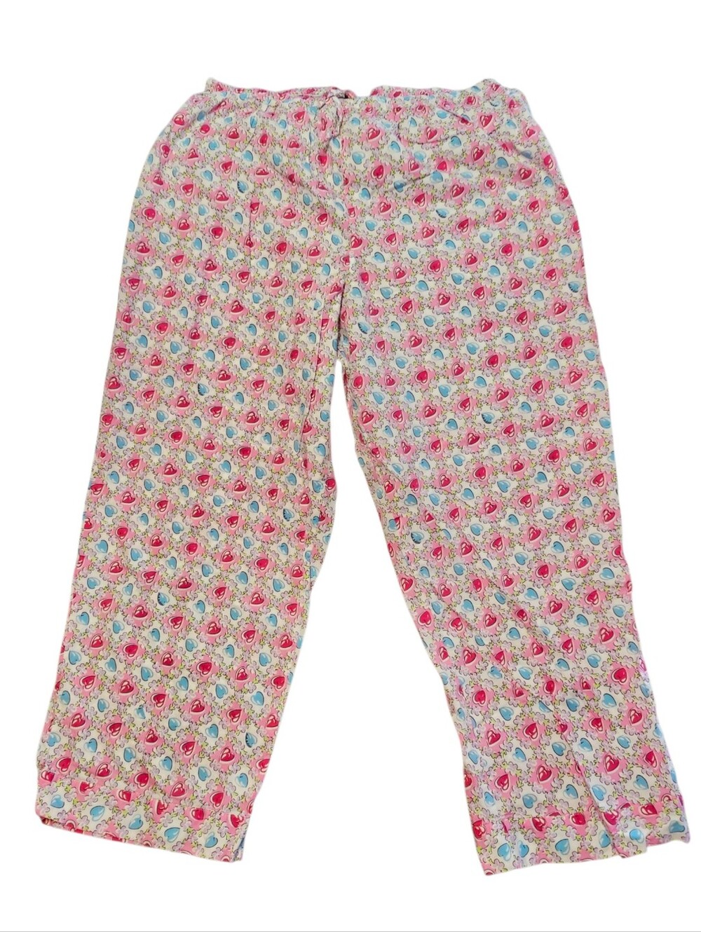 Nick & Nora Pajama Set Womens Size XXL 100% Cotton Hearts Multicolor Retro - Picture 7 of 12